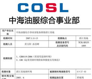 中海油服使用TCK.W评价报告